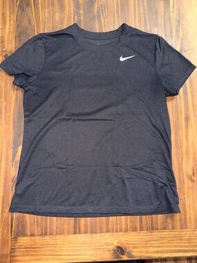 Nike Black Tee with Subtle White Swoosh Print